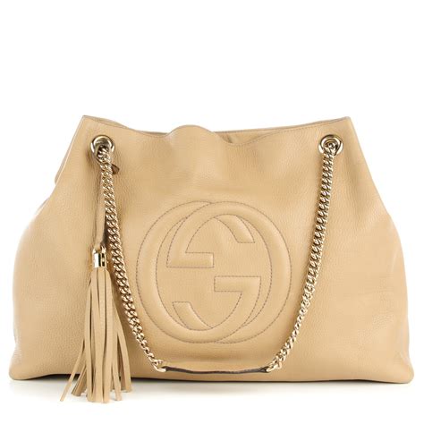 gucci bags nude|GUCCI Pebbled Calfskin Large Soho Chain Shoulder Bag Nude .